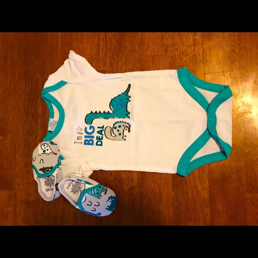 Dinosaur body suit with slippers